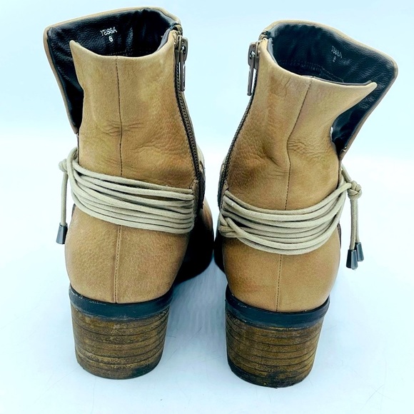 STEVE MADDEN ALL LEATHER ACCENT BOOTIES IN TAN - Picture 4 of 14